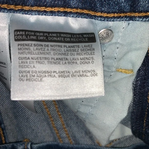 Levis Wedgie Straight Size 24 Distressed Dark Wash Button Fly Jeans - Picture 8 of 11